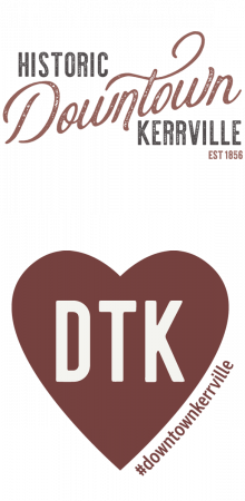 Downtown Kerrville logo and Hastag Sticker Examples