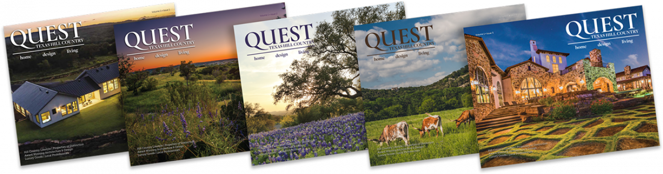 Example of Quest Magazine volume covers from issues 1 to 5